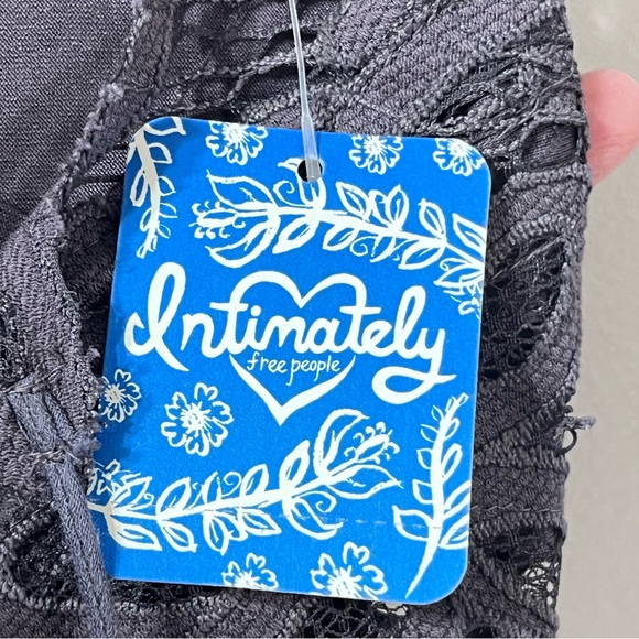 Free People Adella Slip Dress Charcoal Gray New With Tag Size M - Picture 13 of 13